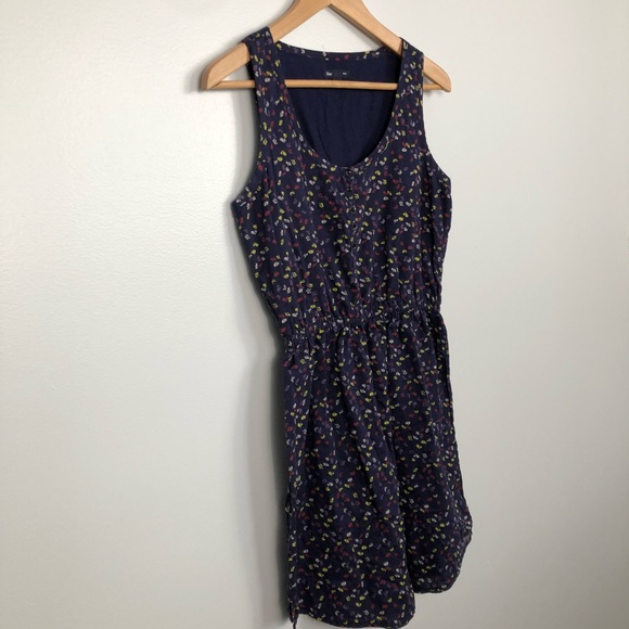 GAP Dresses & Skirts - Navy Floral Sleeveless Henley Dress - Gap
